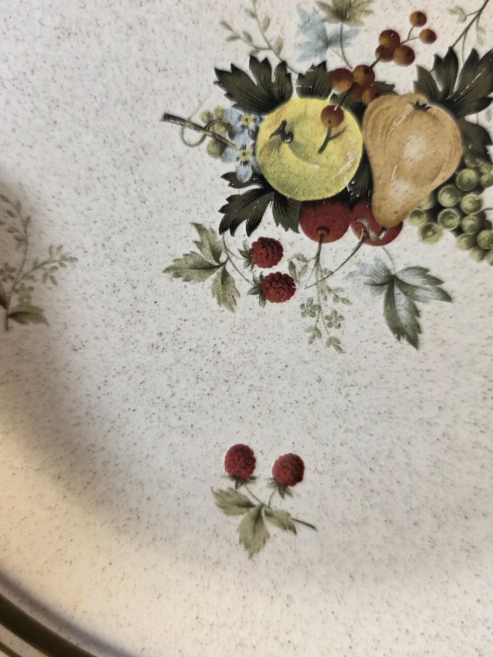 TWO Royal Doulton Cornwall (Double Green Trim) Salad Plates Fruit & Berries